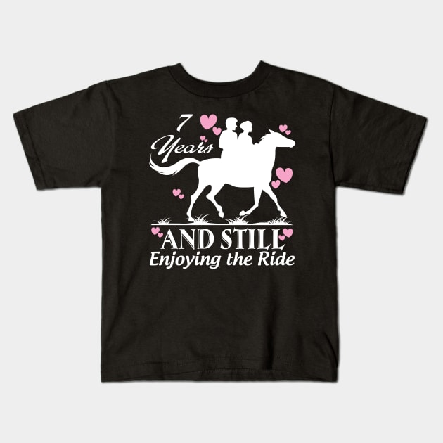 7 years and still enjoying the ride Kids T-Shirt by bestsellingshirts